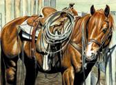 Western, Equine Art - Working for a Living